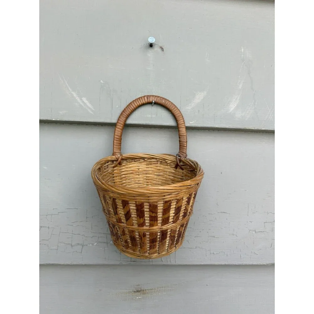 Wicker Decorative Hanging Basket with Handle